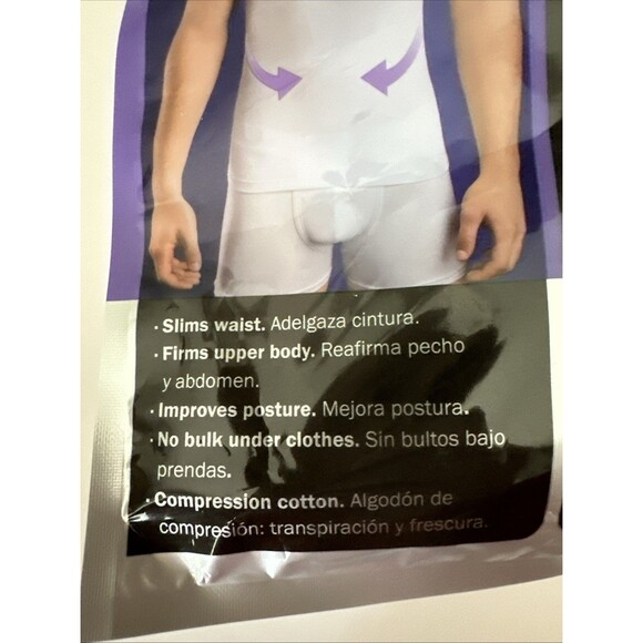 Rounderbum Man Cotton Compression Tech Tank Top L Black Improves Posture Slims - Picture 2 of 5